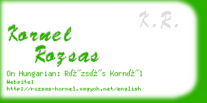 kornel rozsas business card